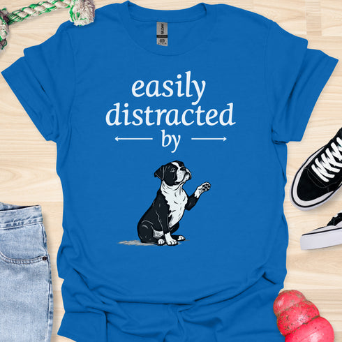 Easily distracted by bulldogs - V10 - Cute Sitting Paw T-Shirt